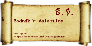 Bodnár Valentina névjegykártya