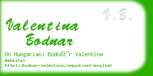 valentina bodnar business card